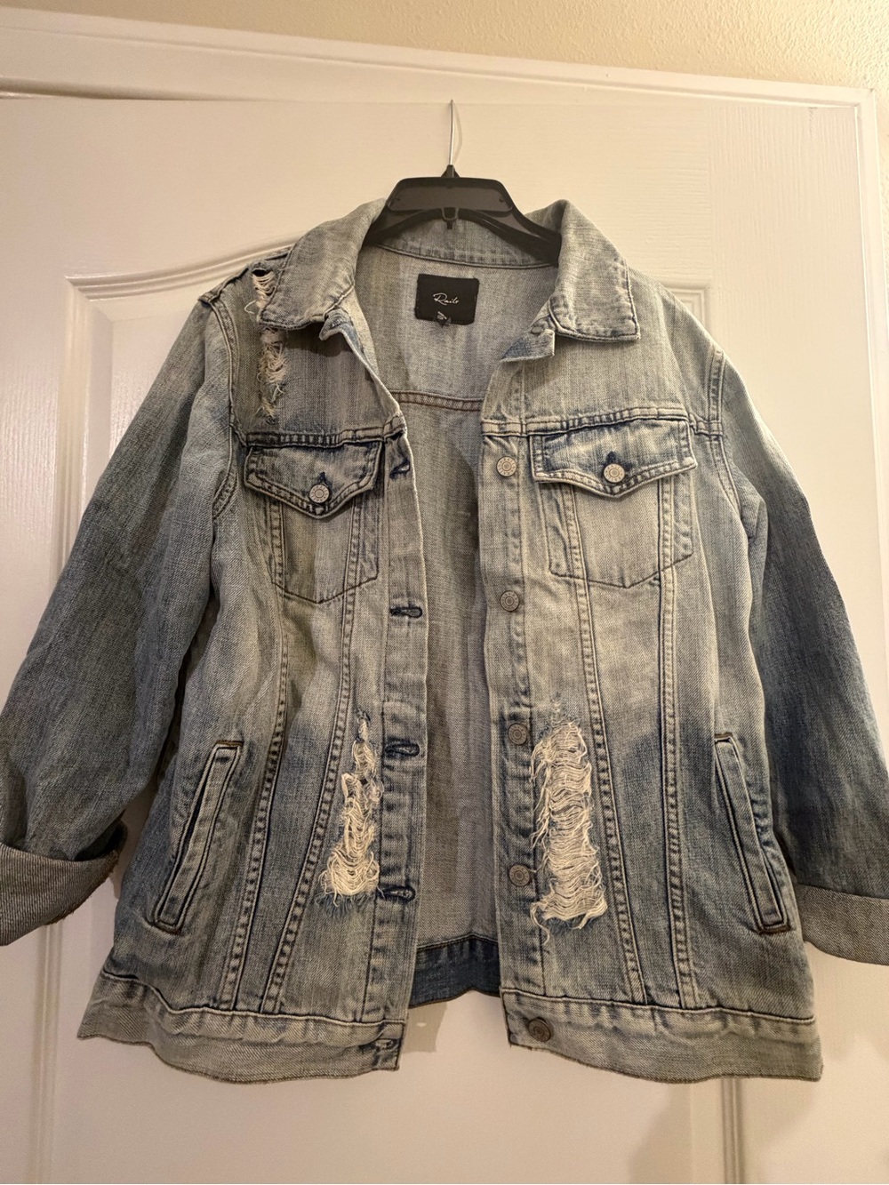 Rails  Distressed Light Wash Denim Jacket